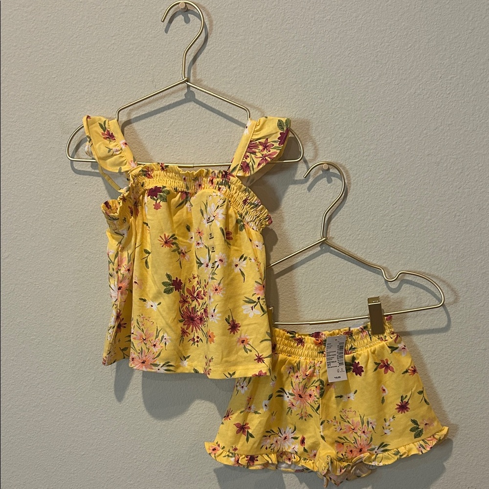 The Children's Place Yellow Floral Kids Matching Set